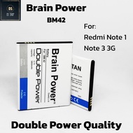Baterai HP Xiaomi Xiomi Redmi Note 1 BM42 BM 42 BM-42 Double Power Brain Power Original Ori Batre Ba