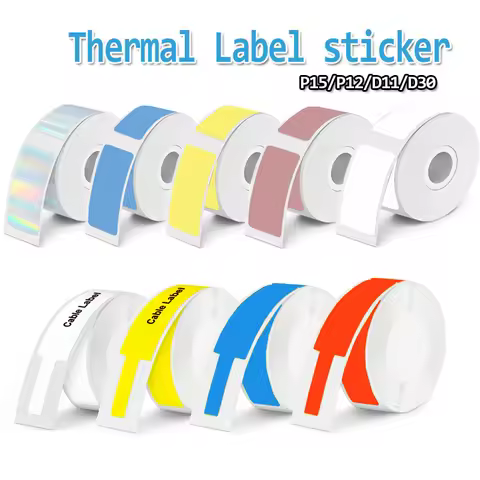 1Roll Bluetooth Label Printer Thermal Label Maker for MarkeID P15/P12 Phomemo D30 with Adhesive Labe