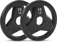 JFIT 2" or 2" Cast Iron Olympic Barbell Grip Plate for Barbells Single or Pair - 6 Weights Available