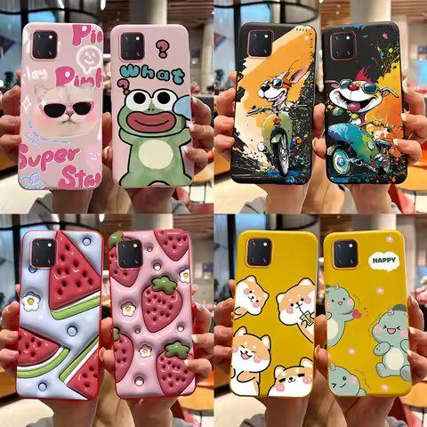 For Samsung Galaxy Note10 Lite Case SM-N770F 6.7'' Cute Bear Cartoon Cat Cover Soft TPU Phone Case F