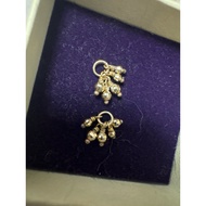 agete Japanese Light Jewelry 10k Golden Ball Earrings