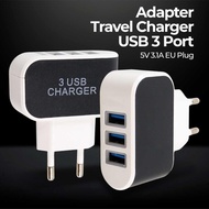 3 Port 5V 3.1A EU Plug USB Travel Charger Adapter - EKA