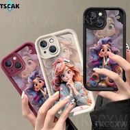Cute internet celebrity female cartoon long hair princess phone case for OPPO A3S A5 AX5 A5S AX5S A7 AX7 A12 A12e F9 Pro A5 A9 2020 Advanced anti fall protective cover