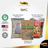 [FAST SHIPPING][READY STOCK] ROLLED OATS, CHIA SEED & MIX NUTS [OVERNIGHT OAT SET C] [ MUESLI ]