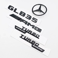 3D ABS Black Logo GLB35 Letters Turbo 4matic Emblem AMG Badge Car Rear Star Sticker For Mercedes Ben