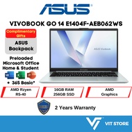 ASUS Laptop VIVOBOOK GO 14 E1404F-AEB062WS Grey Green R5-40 AMD Graphics 16GB DDR5 256GB SSD 14" FHD