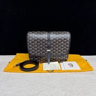 Goyard戈雅 黑色拼老花belvedere郵差包