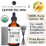 💯 Kate Blanc Castor Oil USDA Certified Organic, 100% Pure, Cold Pressed Hexane Free *1-3 Days Delivery*
