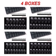 【การจัดส่ง 2-3 วัน】KUESICR เล็บปลอมทรงอัลมอนด์ใส บางเบาไร้ร่อง ต่อเล็บทำเล็บมืออาชีพ Full Cover Clea