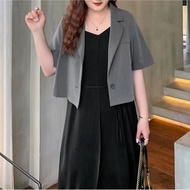 Littlewoman Short-Sleeved Blazer Women Korean Suit Short Small Suit Summer All-Match Top