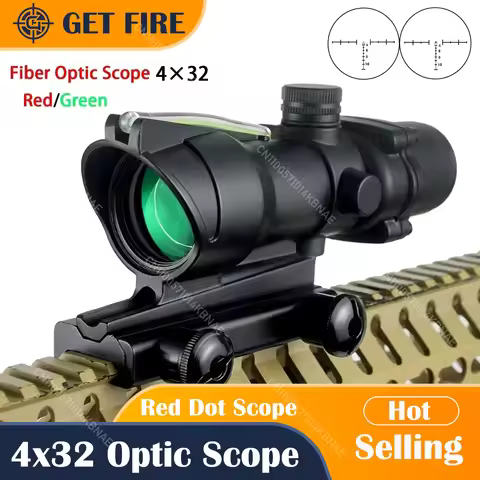 High Quality Adjustable 4x32 Red Dot 1x 4x Scope Red Dot Scope for 20mm Rail Hunting Tactical Scope