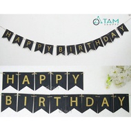 Hand-painted Happy Birthday string on wood number 31