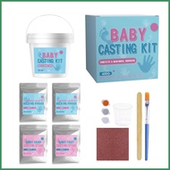 Kids Footprint Casting Kit DIY 3D Realistic Hand Mold Casting Kit Kids Keepsake Clay Handprint for A