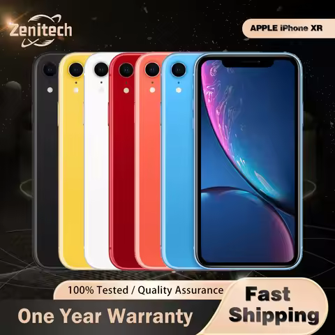 Original Apple iPhone XR 4G Mobile Phone FACE ID 3GB+64GB/128GB/256GB OLED 6.1" 12MP+7MP A12 Bionic 