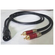 XLR male to 2RCA 1meter Y type connector