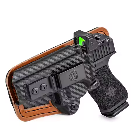 G43/G43X Holster with Comfort Pad Backer, IWB Kydex Leather Hybrid Holster for Glock 43 43X 48 NO Ra