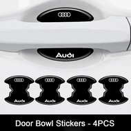 4/8ชิ้นสติกเกอร์ป้องกันสีดำที่จับประตูรถรถ Audi ชามประตูสติ๊กเกอร์สำหรับ Audi Audi A3 8l A1 Q5 TT Mk