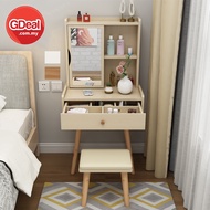 GDeal Bedroom Nordic Dressing Vanity Table Simple Dresser With Rotating Mirror Meja Solek (D60) ميجا