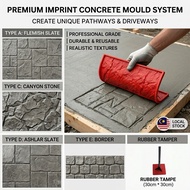 Acuan Simen Konkrit Stamp Imprint Mold Flemish Z-Italian Slate Border Floor Pattern 30cm Rubber