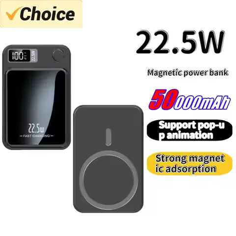 Magnetic Power Bank 50000mAh Large Capacity Wireless Fast Charging Suitable for iPhone Xiaomi Huawei