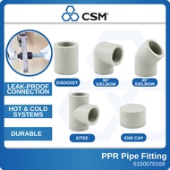 PPR Pipe Fitting Socket Elbow Tee End Cap 20mm 25mm 32mm Water Pipe Connector Fitting