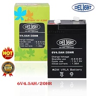 แบตเตอรี่ 6V 4.5AH/20Hr DELIGHT DL6V-4.5AH Black