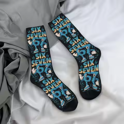 Adults Men Socks Meme 67 Six Seven 6 7 Italian Brainrot Stockings Winter Novelty Warm Soft Socks Spo