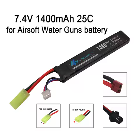 7.4V Lipo Battery for Airsoft 7.4V 1400mAh 25C Mini Airsoft Guns Battery RC Model Lipo Battery