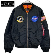 ALPHA Industries TA0135-201 黑色 NASA 徽章飛行 MA-1 夾克 L 碼 [二手]