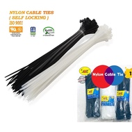 NYLON CABLE TIES 4" 6" 8" 10" 12" 14" (Self Locking)(100PCS/PKT) SBE [SJ MALL]