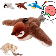 YRBWDYZDH Flapping Bird Sparrow Cat Toy, Hangable Vivid Chirping Interactive Flying Bird Cat Toys, T