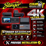 Dashcam Stinger S2 4K WIFI Dual-Channel Dashcam 1080P Rear Dashcam WIFI Control 24-H dash cam