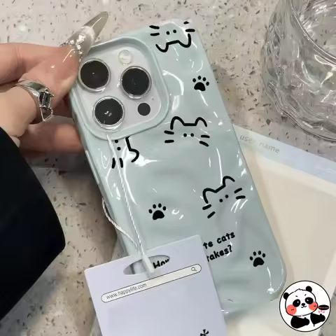 Line Cat 3D Meteorite Phone Case For OPPO F19 F17 Pro A7 2018 A12E Reno 6 4 Lite 4F 5G 4G Luxury Cut