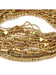 AAA color retención dorado hematites cuenta moda suelto Espaciador cuenta para Fabricación de joyas DIY Brazaletes Collar para hombre Mujer Accesorio suministros
