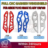 A Pair Full CNC Garnish Windshield For Aerox V1/V2/V3 Nmax V2 Adv 150/160 Nmax V2 Nmax Turbo Motorcy