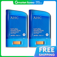 AHC | สติ๊กกันแดด Natural Perfection Double Shield SPF 50+ / PA++++ 22 กรัม สีน้ำเงิน 2 ชิ้น