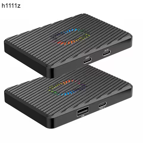 Dual Bay M2 SSD Enclosure with USB3.2 GEN2 10G + Type C 10G Port Support 4 Disk Drive USB HUB M.2 SS