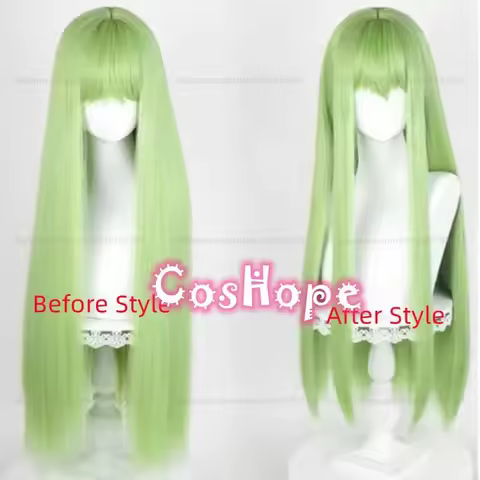 Enkidu C.C Women 80cm Long Green Wig Anime Cosplay Wigs Heat Resistant Synthetic Wigsk;3,c'5.b;8'