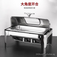 Stainless Steel Folding Dining Stove Round gold CHAFING DISH Full Set Buffet Warmer with Folding