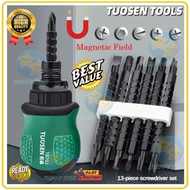 13in1 Telescopic Ratchet Magnet Screwdriver Set Cross Groove Drill Screw driver Torx Hex Star bit op