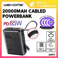 WEKOME Original 3C Powerbank CCC 20000mah Portable Compact 65W Fast Charging Built In Type C SAWP117
