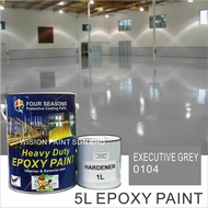 5Litre ( EXECUTIVE GREY 0104) Paint Epoxy Floor Paint Coating ( FOUR SEASONS ) 5L (Cat Lantai Simen Epoxy)