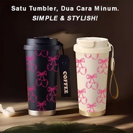 Cherry Coquette Tumbler 500ml Stainless Steel 316 Portable Drinking Bottle Simple Stylish & Aestheti