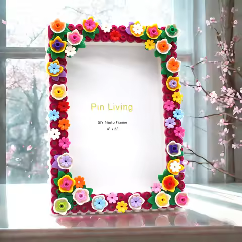 PinLiving DIY Building Block Flower Craft Photo Frame 4R 5R Table Setting Memory Album - Creative De
