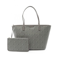 Tory Burch Everready 拉鍊手提單肩包 145634025 帆布皮革 灰色 全新