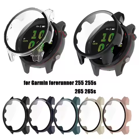 Case+Screen Protector For Garmin Forerunner 255 255s 265 265s Music Hard PC Frame Bumper Cover Case 