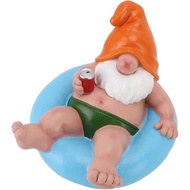 Garden Gnome Statue, Pool Floater Gnome Statue, Resin Pool Party Relaxing Funny Garden Floating Gnom
