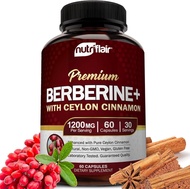 พร้อมส่ง Nutriflair Berberine HCI 1200mg with Organic Ceylon Cinnamon 120 Capsules