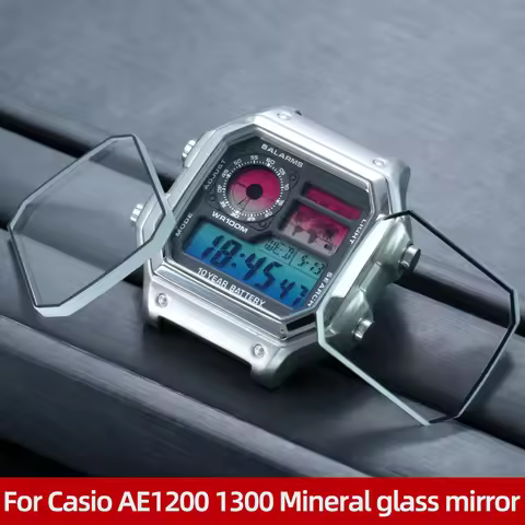 For Casio AE1200 AE1300 Transparent Mineral Glass 3299 AE-1200WH WS1600 Modified Stainless Steel Wat