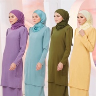 Baju kurung ironless baju nikah kurung kedah muslimah plain baju kurung cotton plus size Split Back 